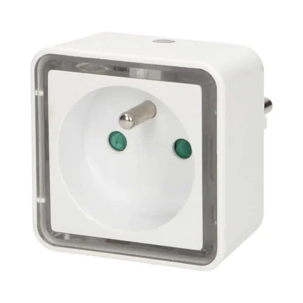 LED nočná lampa so zásuvkou a senzorom súmraku Virone LA-6 2P+Z 230V, 4000K, 0,8W, 10lm