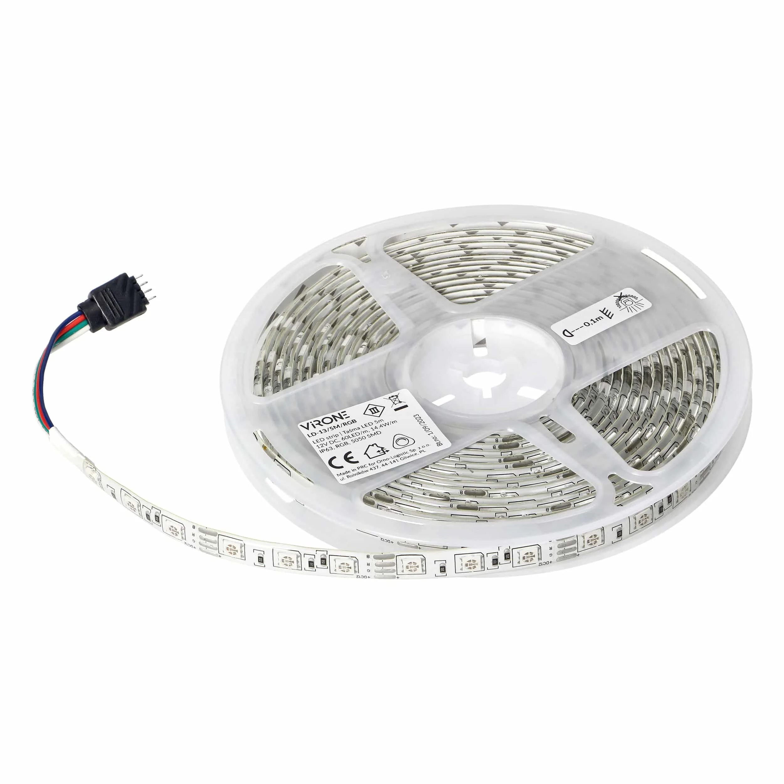 LED pásik 12V LED pásik 12V, 5050, 60L/m, 14,4W/m, IP63, RGB, 5m – Obrázok 1