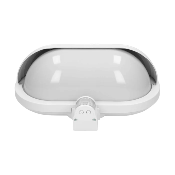 Záhradná lampa MUSAM s pohybovým senzorom 180° a clonou, 1x60W, E27, IP44, plast, biela – Obrázok 5
