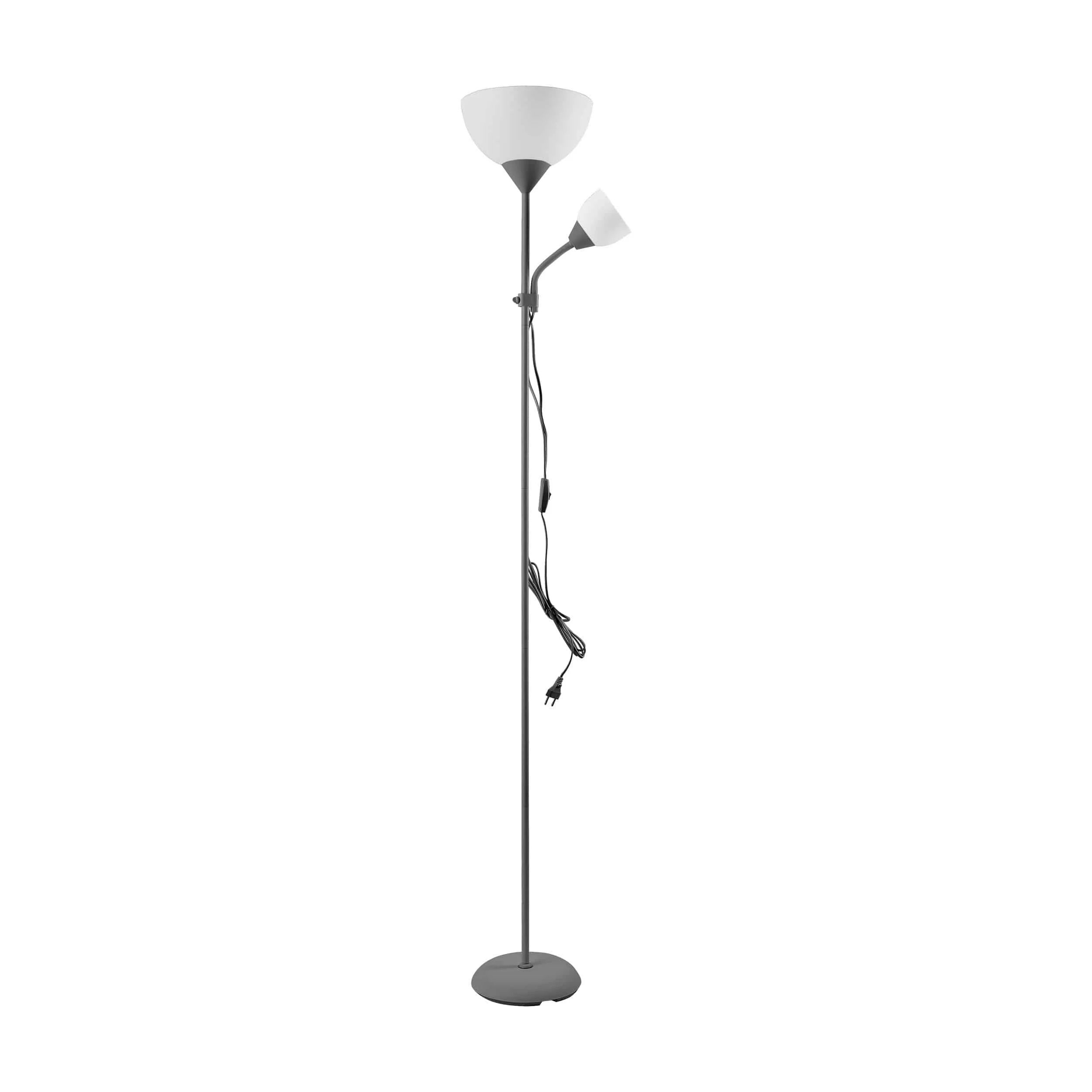URLAR stojaca lampa URLAR stojaca lampa, 175 cm, E27 max 40W, E14 max 25W, šedá – Obrázok 1