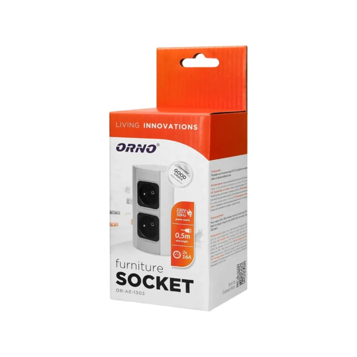 Elektrická zásuvka pod skrinkou, šedá – Obrázok 2