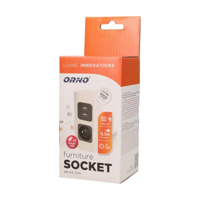 Elektrická zásuvka pod skrinku s USB nabíjačkou – Obrázok 2