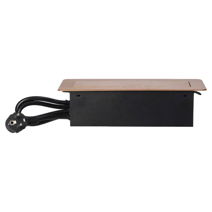 Zapustené nábytkové zásuvky so zakrytými doskami, kábel USB, kábel 1,5 m, 2x2P+E, 2xUSB, zlatá – Obrázok 4