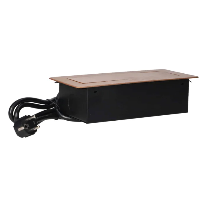 Zapustené nábytkové zásuvky so zakrytými doskami, kábel USB, kábel 1,5 m, 2x2P+E, 2xUSB, zlatá – Obrázok 5