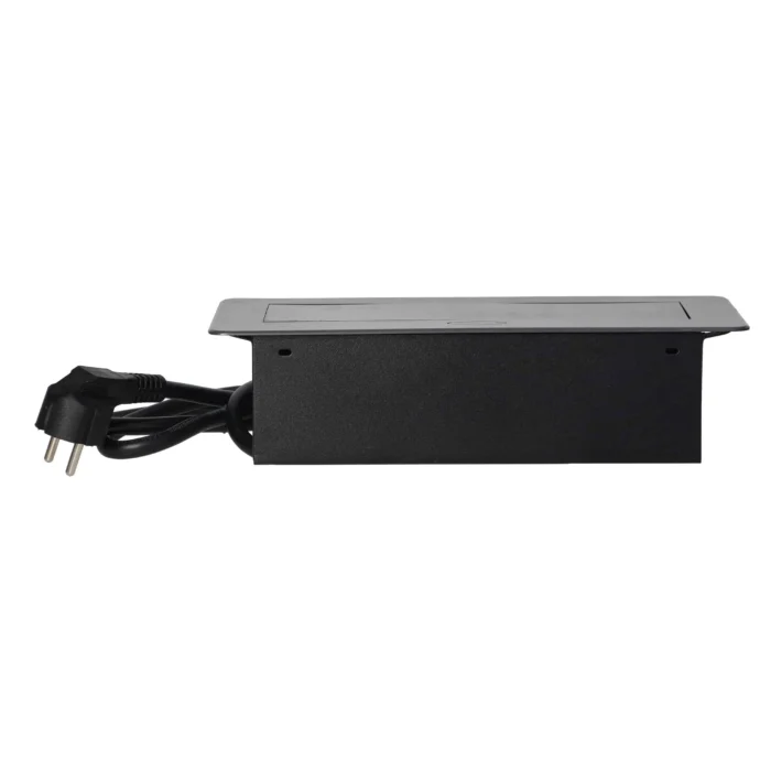 Zapustené nábytkové zásuvky so zakrytými doskami, USB kábel, 1,5 m kábel, 2x2P+E, 2xUSB, grafit – Obrázok 4