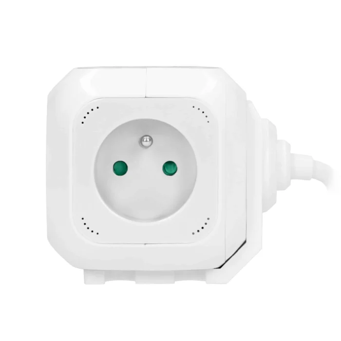 Predlžovacie zásuvky 4x 2P+E, 2xUSB nabíjačky, 1,4m H05VV-F 3x1mm2, biela – Obrázok 5