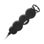 Predlžovací kábel s 3 konektormi 2P+E, plochá konektorka a PVC kábel H05VV-F 3x1,0mm², Imax=10A, dĺžka 1,5, čierneny – Obrázok 4