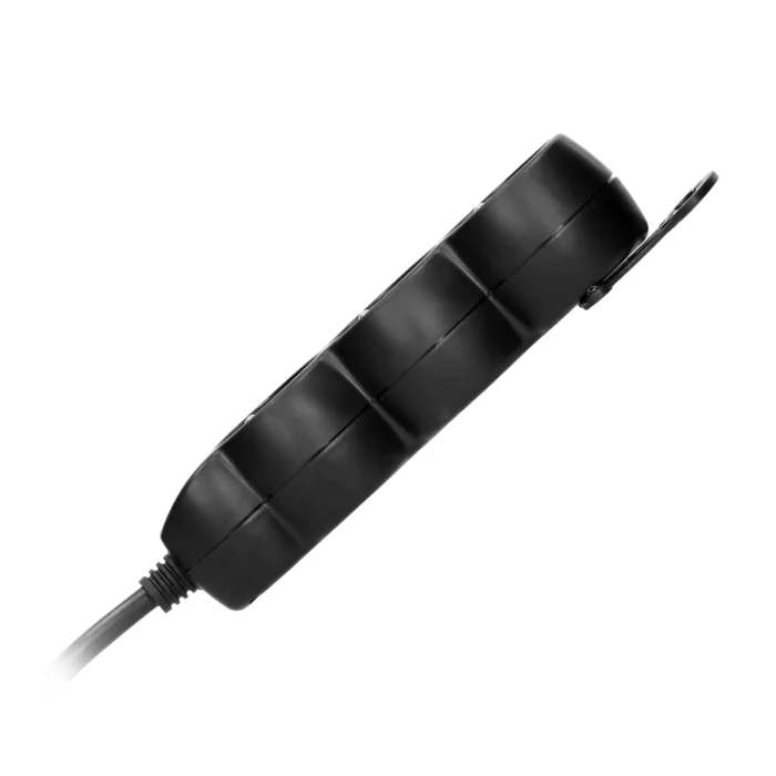 Predlžovací kábel s 3 konektormi 2P+E, plochá konektorka a PVC kábel H05VV-F 3x1,0mm², Imax=10A, dĺžka 3m, čierneny – Obrázok 5