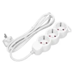 Extension sockets 3x 2P+E (Schuko), with a 1.5m cord H05VV-F 3x1.0mm², white