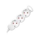 Extension sockets 3x 2P+E (Schuko), with a 1.5m cord H05VV-F 3x1.0mm², white – Obrázok 3