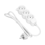 Extension sockets 3x 2P+E (Schuko), with a 5m cord H05VV-F 3x1.0mm², white – Obrázok 2