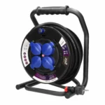 Predlžovací bubon, gumená šnúra, IP44, H07RN-F 3X2,5mm² - 20M, 4 pevné zásuvky