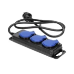 Odolné predlžovacie zásuvky odolné voči striekajúcej vode (3 x 2P+E), IP44, guma, H05RR-F 3x1.5mm² - 5m,
