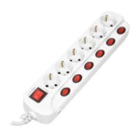 Multiswitch powerstrip with independent ON/OFF switches for 6 Schuko sockets , cable 3x1,5mm², 1.5m long – Obrázok 3