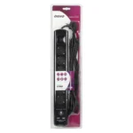 Power strip with surge protection and main switch, 6 sockets 2P+E (Schuko type), 2 USB chargers 2.1A., cable 3x1.5mm², 3m long, black – Obrázok 2