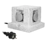 Záhradná zásuvka POST 4 zásuvky 2P+E, gumený kábel H07RN-F 3x1,5mm², 3m