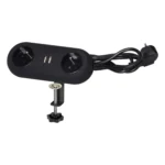Stolová predlžovacia zásuvka s USB konektormi a držiakmi - 2x 2P+E konektory, 2xUSB, kábel 3x1mm², dĺžka 1,5m,