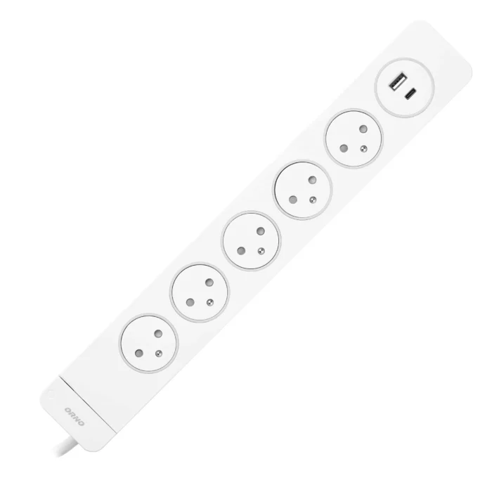 Pripojenie: SPD, 5 zásuvkami 2P+E, systém Easy Eject, 1,5 m kábel, konektor, 2 rýchlonabíjačky USB (A+C) – Obrázok 4
