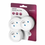 Rozdvojka zásuviek 3x2P+E, bielo-šedá – Obrázok 2
