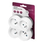 Rozbočovač elektrickej zásuvky 4x2P+E, bielo-šedá – Obrázok 2