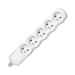 Rozdvojka zásuvková 5x2P+E, biela – Obrázok 4