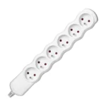 Zásuvková rozdvojka 6x2P+E, biela – Obrázok 4