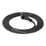 Pripojovací kábel v gumovej izolácii so zástrčkou, H05RR-F 2x1mm2, dĺžka 3m, tvrdý