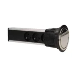 Výsuvná stolová zásuvka Ø 8 cm s káblom 1,8 m, INOX – Obrázok 3