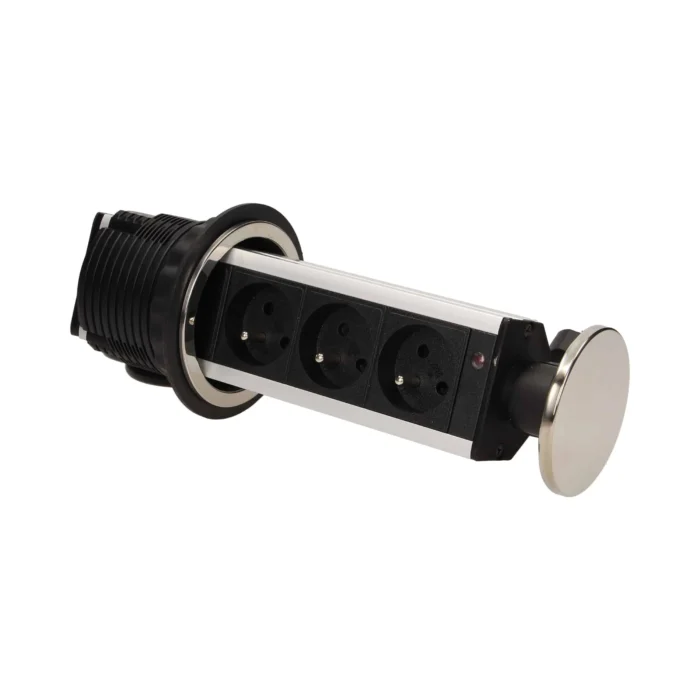 Výsuvná stolová zásuvka Ø 8 cm s káblom 1,8 m, INOX – Obrázok 4