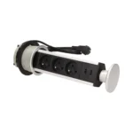 Výsuvná stolová zásuvka Ø 8 cm s USB konektormi a 1,8 m káblami – Obrázok 4