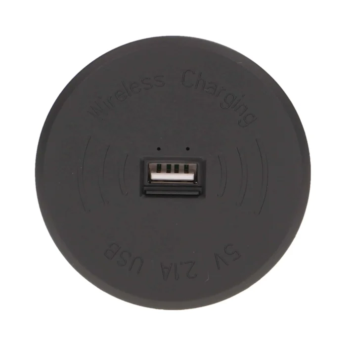 Bezdrôtová nabíjačka s extra USB portom, čierna – Obrázok 3
