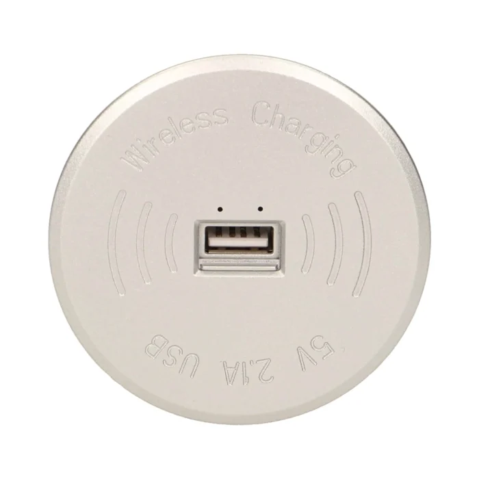 Bezdrôtová  nabíjačka s extra USB portom, šedá – Obrázok 3