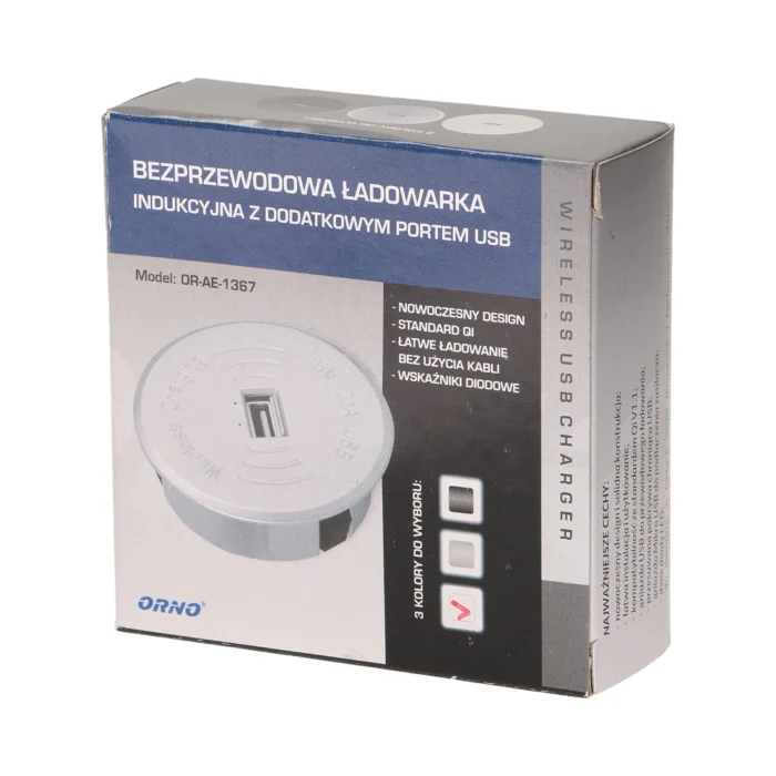 Bezdrôtová nabíjačka s extra USB portom, biela – Obrázok 2