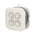 Predlžovací bubon so zástrčkou a 4 zásuvkami 2P+E, kábel: PVC, H05VV-F 3x1mm², dĺžka 7m