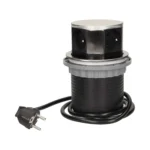 Nábytková zásuvka pod omietku s káblom 1,5 m, INOX – Obrázok 3
