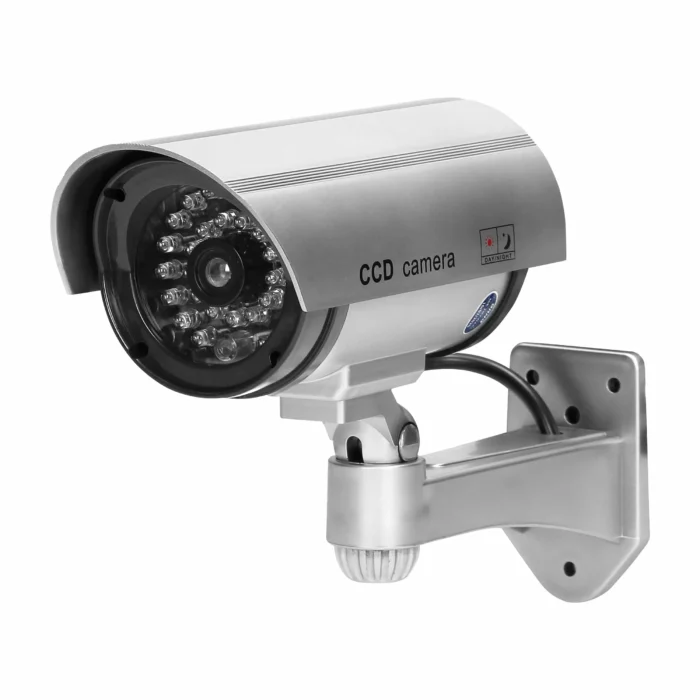 Maketa kompletná CCTV kamera, na batérie, strieborná – Obrázok 4
