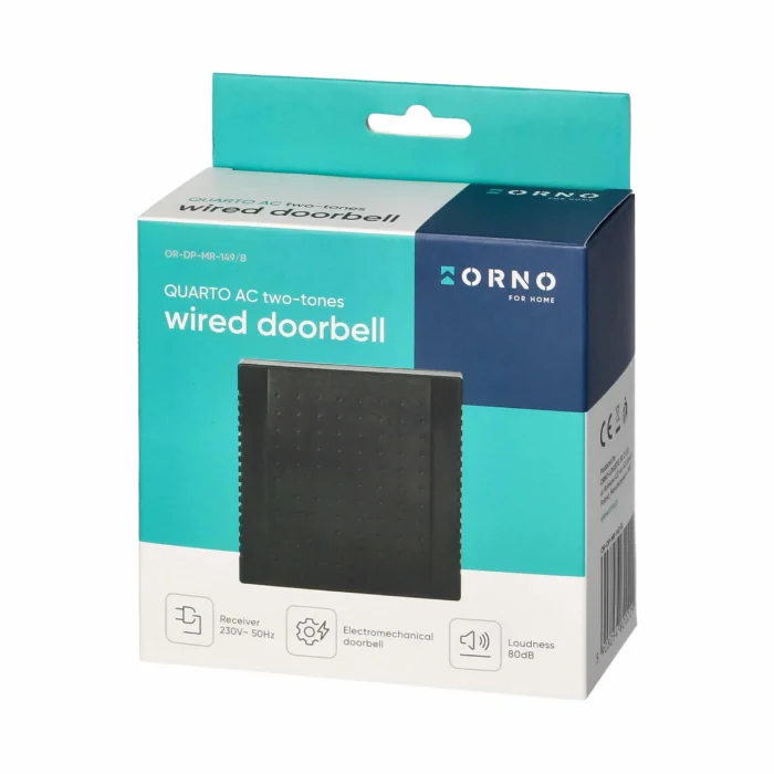 Dvojtónový zvonček QUARTO Mini AC s drôtom, 230V, – Obrázok 2