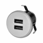 Vstavaná USB zásuvka, 2XUSB 3.4A, strieborna