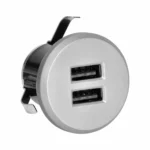 Vstavaná USB zásuvka, 2XUSB 3.4A, strieborna – Obrázok 4