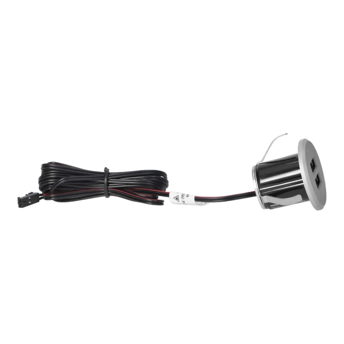 Vstavaná USB zásuvka, 2XUSB 3.4A, strieborna – Obrázok 5