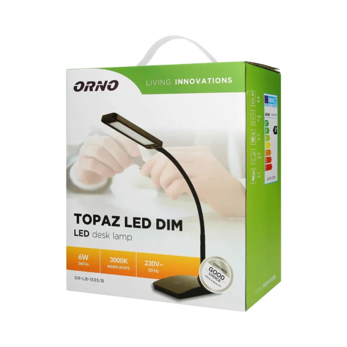 Stolná lampa TOPAZ LED DIM, 6W, 3000K, tm – Obrázok 2