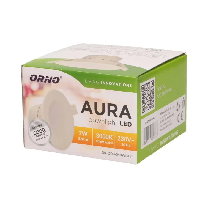 LED stropné svietidlo AURA, 7W, 3000K – Obrázok 2