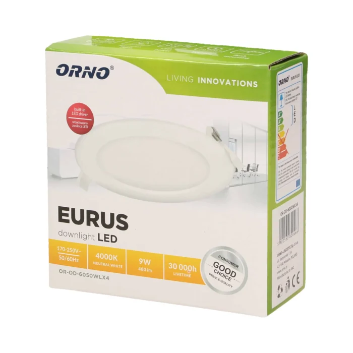 Podomietkové LED stropné svietidlo EURUS, 9W, 4000K – Obrázok 2