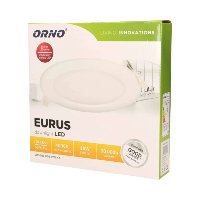 Podomietkové LED stropné svietidlo EURUS, 18W, 4000K – Obrázok 2