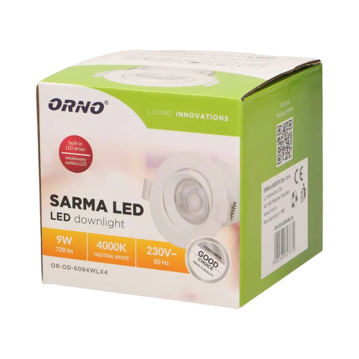 LED stropné svietidlo SARMA, 9W – Obrázok 2