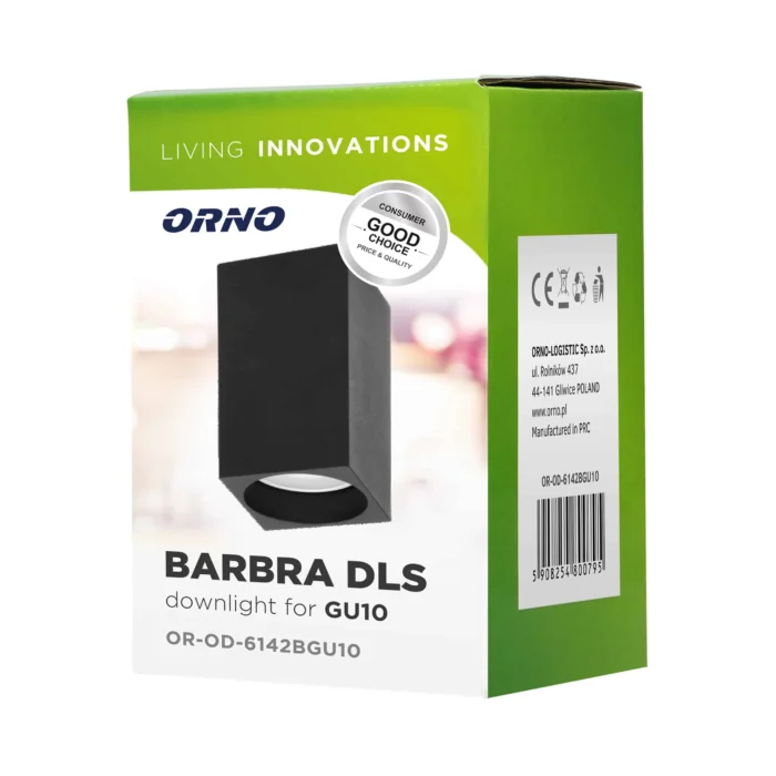 BARBRA DLS GU10 stropné svietidlo, stropné, 50W, štvorcové, čierne – Obrázok 2