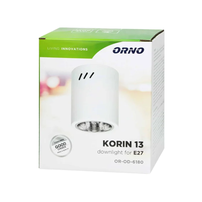 KORIN 13, stropné svietidlo, 60W, E27, ocot, biela – Obrázok 2