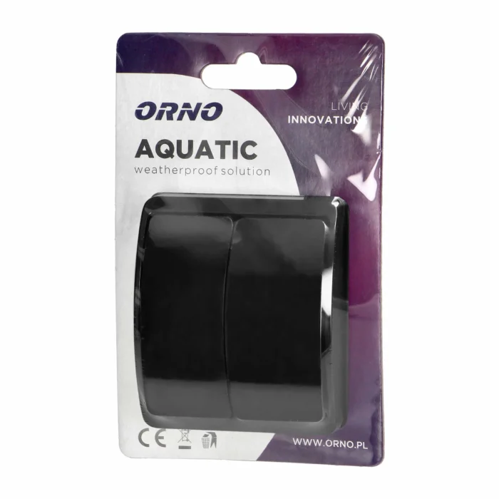 Dvojtlačidlový prepínač na povrchu AQUATIC odolný IP44 – Obrázok 2
