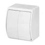 Prisadený dvojtlačidlový vypínač AQUATIC IP44 biely – Obrázok 4