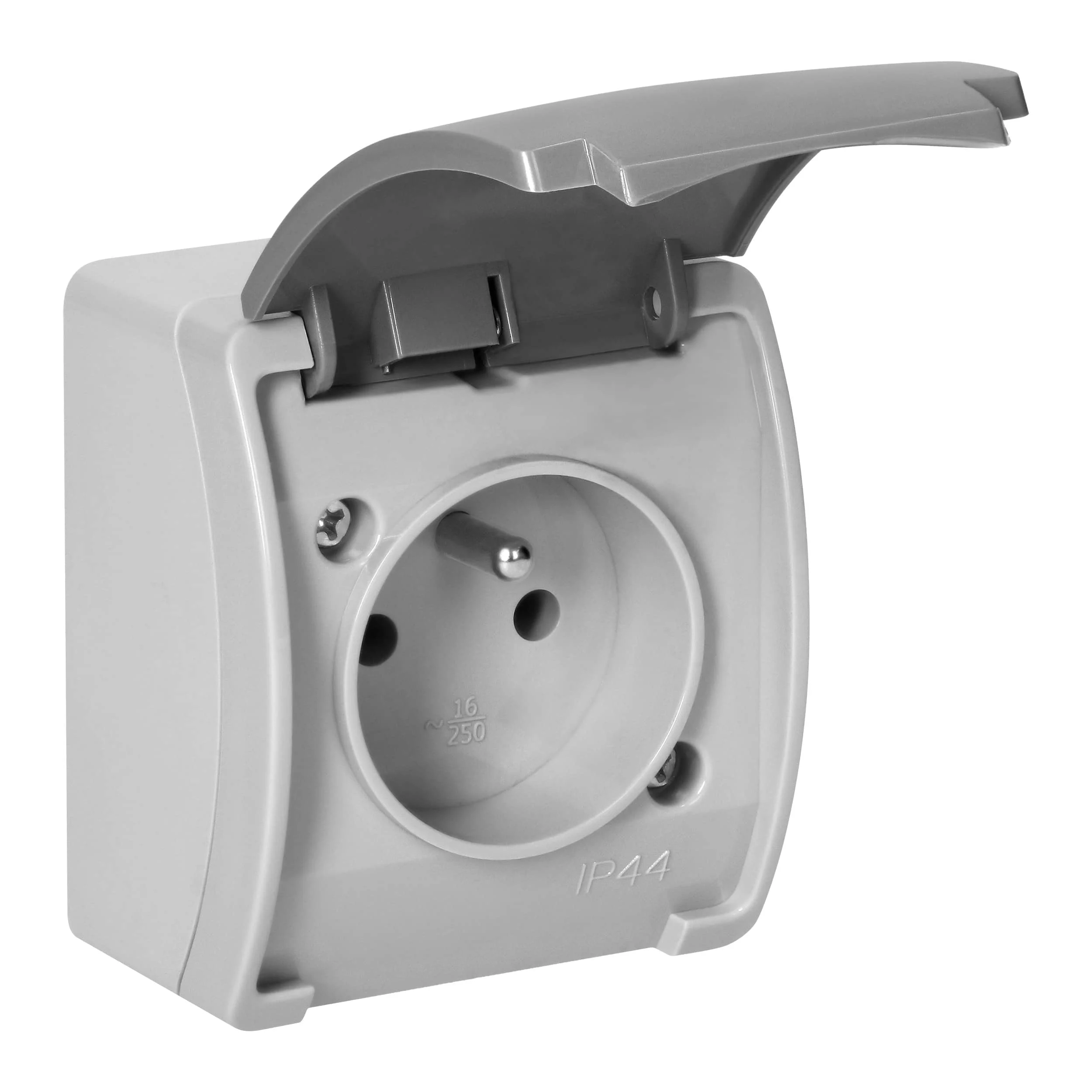 Jednozásuvka 2P+E AQUATIC IP44 sivo-grafit Jednozásuvka 2P+E AQUATIC IP44 sivo-grafit – Obrázok 1